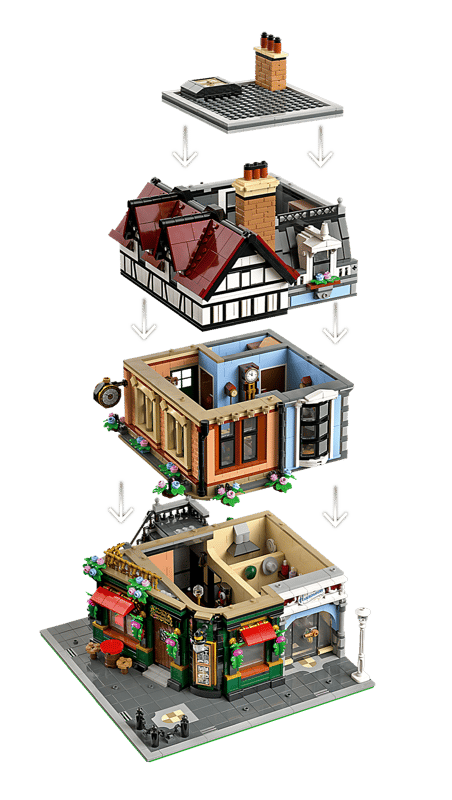 US Warehouse | Tudor Corner Modular Building Model (10350) – 3,704 Pcs | Icons Modular